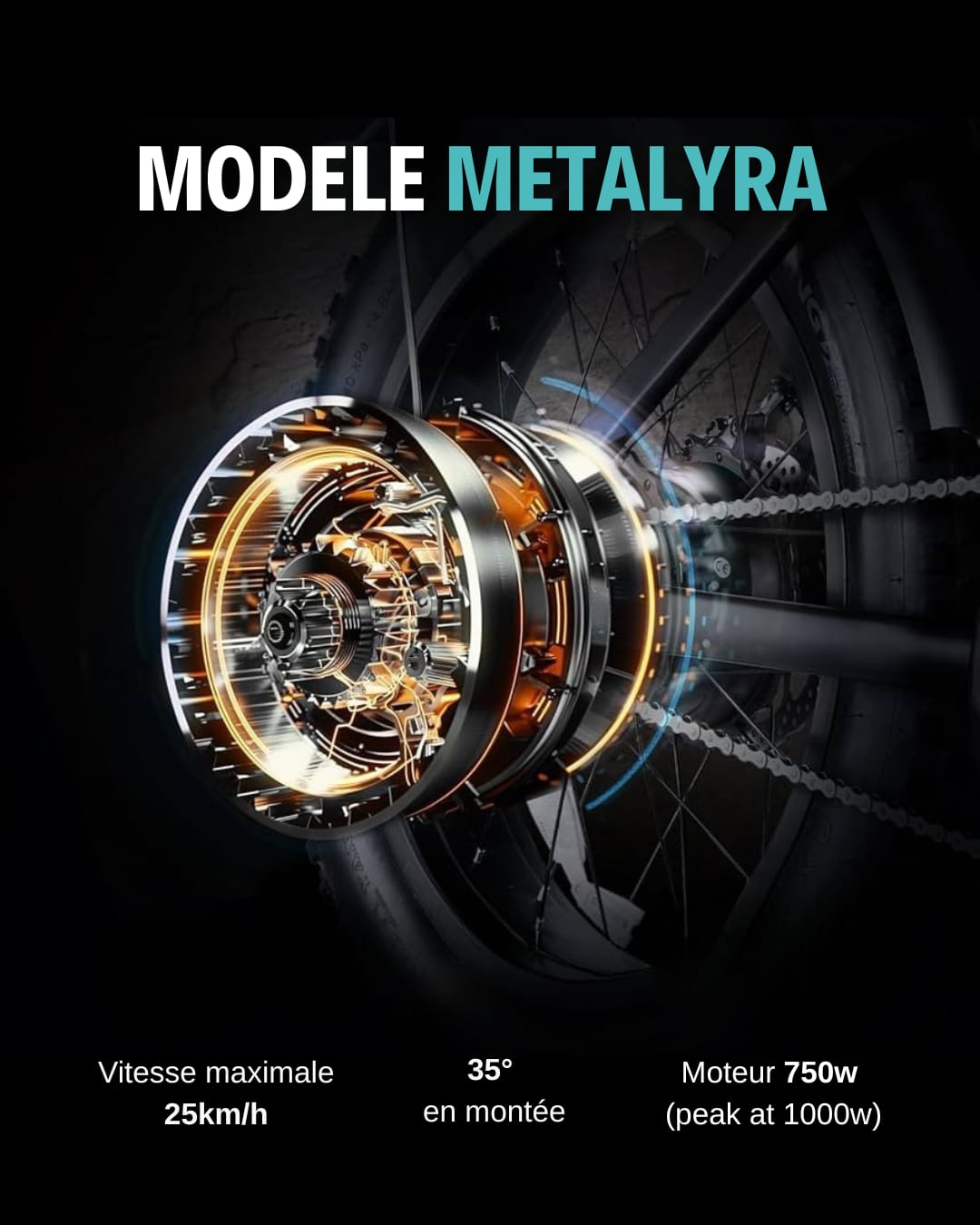 METALYRA M1 - détail pneus fat bike 20x4 pouces